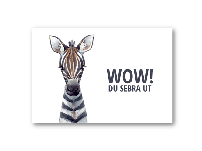 Hovedbilde 50 stk | Wow, du sebra ut | 10x15 cm