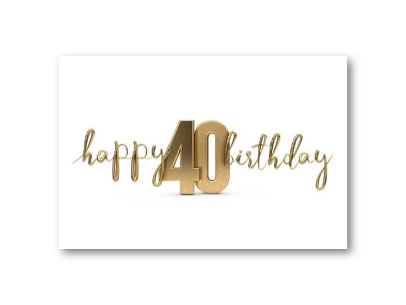 50 stk | Happy birthday, 40 år | 10x15 cm