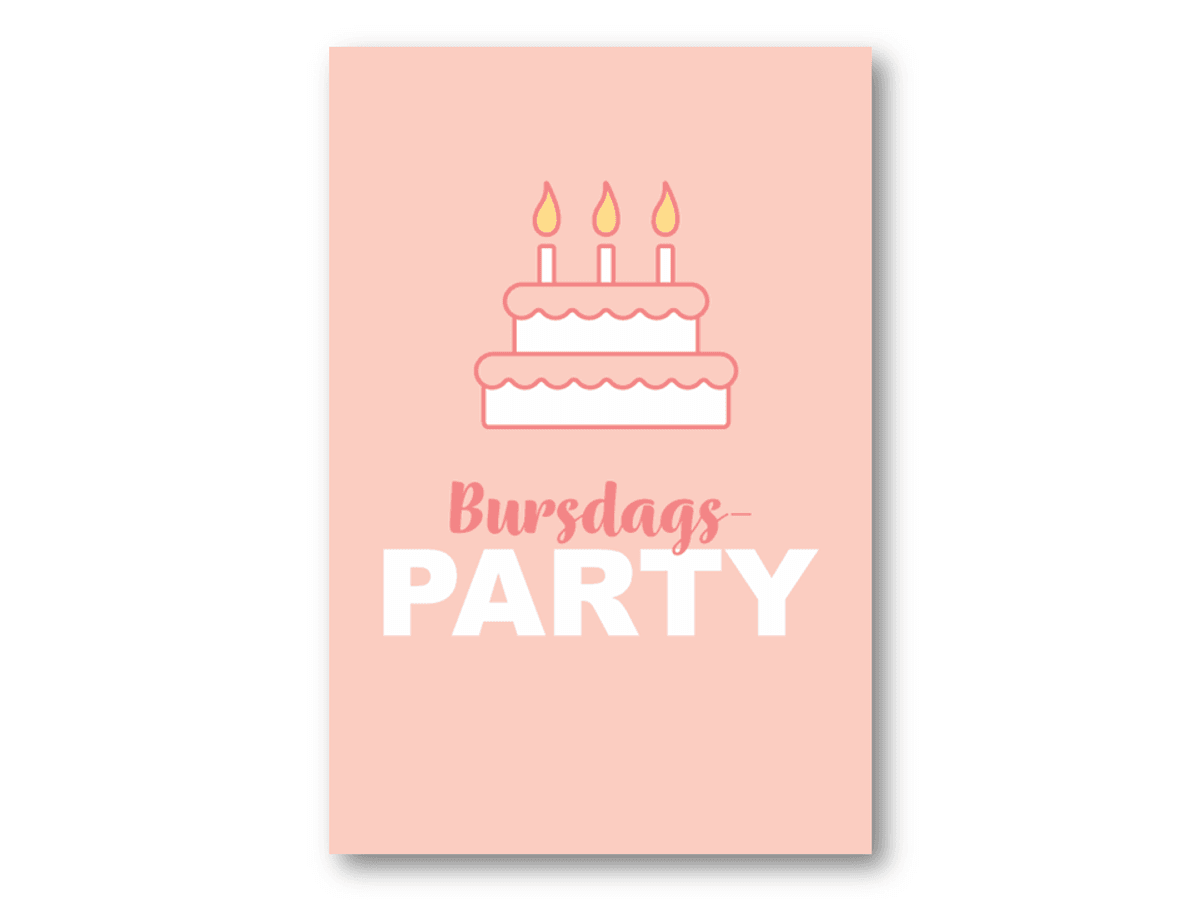 50 stk | Bursdagsparty rosa | 10x15 cm