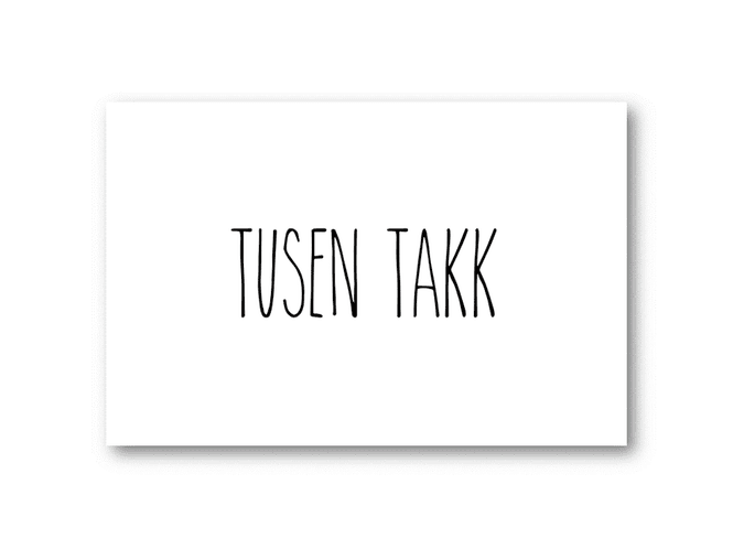 Hovedbilde 50 stk | Tusen takk | 10x15 cm